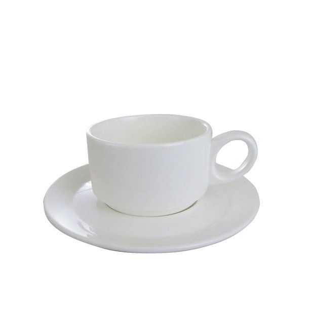 Yanco Stackable Cup PA-001 is a durable and elegant option for serving espresso, coffee, tea, and more. Made from high-quality porcelain, it features a smooth surface, a simple round shape with a finger loop handle, and a stackable design for easy storage and clean-up. This cup is dishwasher and microwave safe, making it a practical choice for busy commercial environments like coffee shops, restaurants, and hotels.