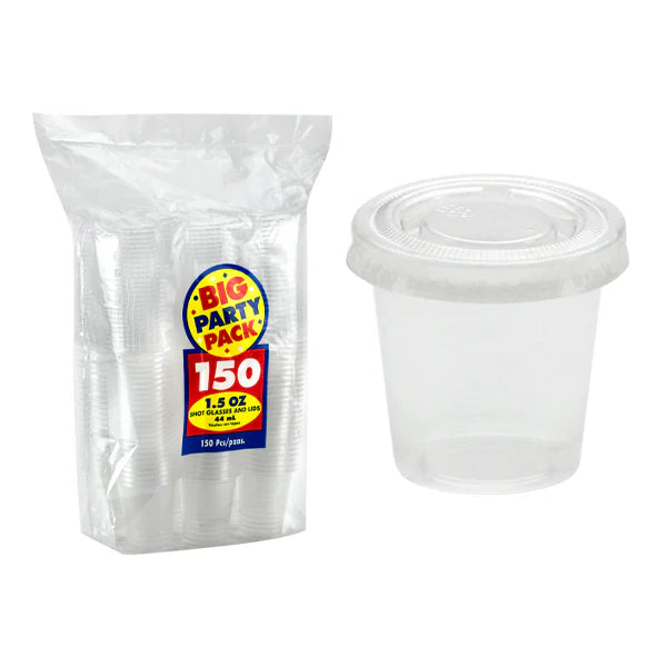 1.5oz Clear Portion Cup with Lid – durable, leak-resistant, and perfect for sauces, condiments, dressings, and dips. Food-safe plastic with a secure lid to maintain freshness and prevent spills.