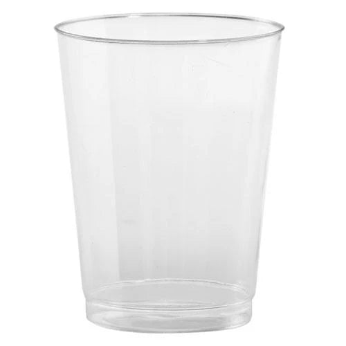 10oz Clear Square Bottom & Round Tumbler with modern square base and smooth rounded rim, perfect for cocktails, soft drinks, and juices at weddings, parties, and upscale events.