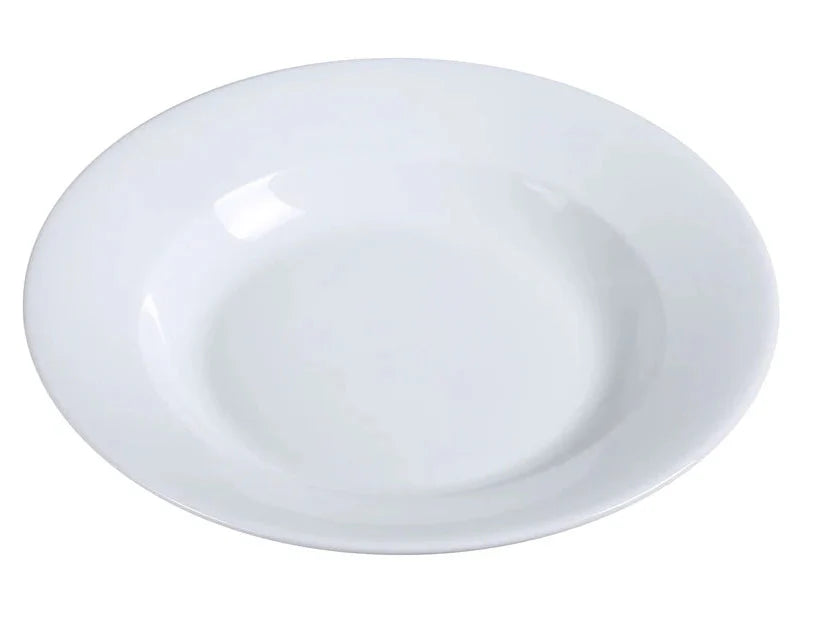 Pasta Bowl offers a perfect balance of style and practicality, ideal for serving pasta, salads, or smaller entrées. With a super white porcelain finish, it features a timeless design that suits both casual and formal dining. Rolled edges provide added durability by resisting chips, making it a dependable option for everyday use. Made from high-quality porcelain, ideal for restaurant, cafes, and home dining.