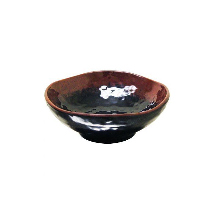 Thunder Group Wavy Rice Bowl 12/Pcs is perfect for serving dips, sauces, spices and herbs that accompany an Asian-themed meal. This sauce dish looks like hand-made ceramics with a glossy black finish. In actuality, it is made of durable and affordable melamine. Melamine allows the sauce dish to endure the heavy commercial use. The dish won't chip, break, or stain. Tenmoku collection has a distinctive presentation.