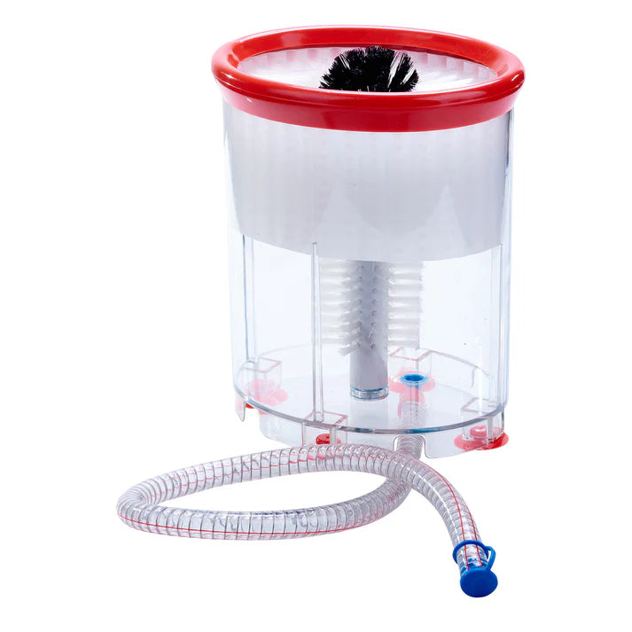 Beer Mug Washer 1/Pack made from durable plastic, this premium quality brush washer will withstand heavy duty use while its portable, space-saving design is perfect for use in small bar stations or kitchen counters. The sturdy nylon bristles of this brush washer are tough enough to remove grime yet soft enough that they won't scratch or damage delicate glassware.