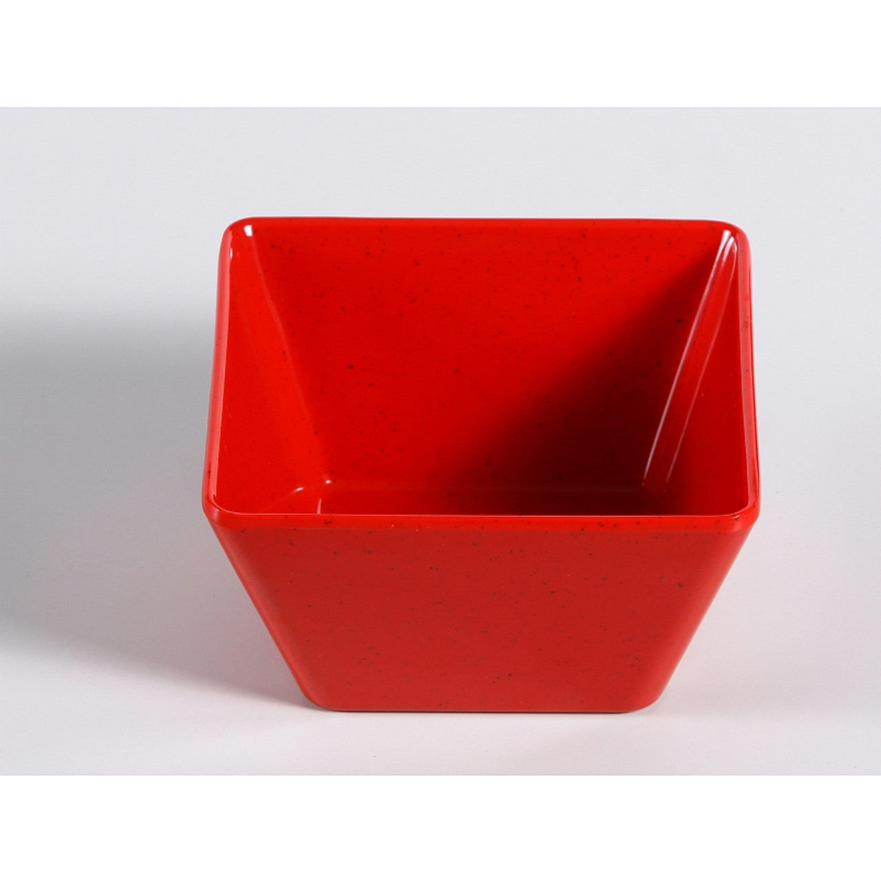 Yanco Square Bowl ME-404 This square bowl is just the right size for your favorite snacks, dips, soups, and more. Made from high-quality melamine, this bowl is built to last and is dishwasher safe for easy cleaning. With its unique speckled red design, this bowl is sure to impress your guests and add a touch of elegance to any table setting. The square shape of the bowl not only looks great but also makes it easy to stack and store in your cabinets.