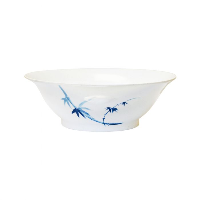 Thunder Group Special Deep Bowl 12/Pcs is perfect for serving miso soup, soba, ramen, kimchi and other Asian dishes. This stone-colored bowl with bamboo accents will bring oriental flare to your food presentation. Manufactured from a durable plastic material this dinnerware is extremely popular for its nearly unbreakable structure. However, with heat resistance of up to 212° F or 100° C, melamine is not suitable for cooking and warming foods in a microwave or oven. It is dishwasher safe.