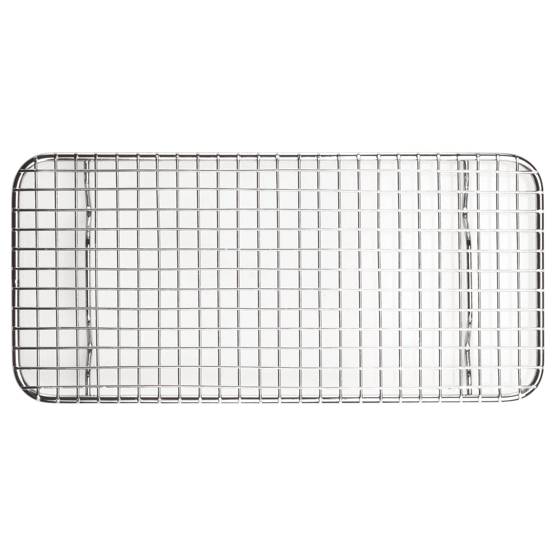 Steam Pan Grate for Half-size and Third-size 12/Pack thanks to its grid design and footed base, this pan grate facilitates proper air circulation on all sides of your food, perfect for cooling pastries. This pan grate is made from high quality stainless steel wire for unbeatable durability and longevity. A must-have in restaurants, catering companies, and other food service facilities, this pan grate can also be used for dusting pastries and for draining excess oils and liquids.