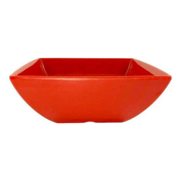 Thunder Group Square Bowl 12/Pcs is a perfect dinnerware for presenting your salads, soups, or even fruits. This bowl looks like ceramics but is much more lightweight and durable. It is an excellent choice for inside or outside dining spots. This square melamine bowl comes in bright red color as a distinctive feature of the Classic Pure Red Western collection. All Classic Pure Red tableware will equally suit big restaurants and small sushi bars, crowded catered events and buffets.