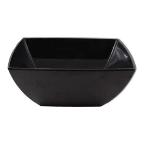Thunder Group Square Bowl 12/Pcs is a perfect dinnerware for presenting your salads, soups, or even fruits. This bowl looks like ceramics but is much more lightweight and durable. It is an excellent choice for inside or outside dining spots. This square melamine bowl comes in deep black color as a distinctive feature of the Classic Black Western collection. All Classic Black tableware will equally suit big restaurants and small sushi bars, crowded catered events and buffets.