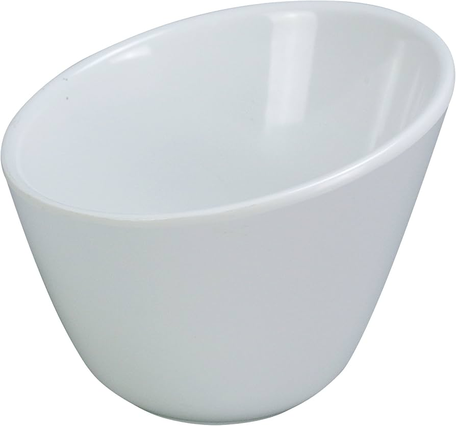 Yanco Serving Bowl MD-306 Crafted from high-quality melamine, this serving bowl is built to last and will withstand even the busiest of kitchens. With a capacity of 26 oz., it's the perfect size for serving up your favorite salads, side dishes, or snacks. The Milando Serving Bowl features a unique round shape with a slanted design that adds a touch of elegance to your table setting.