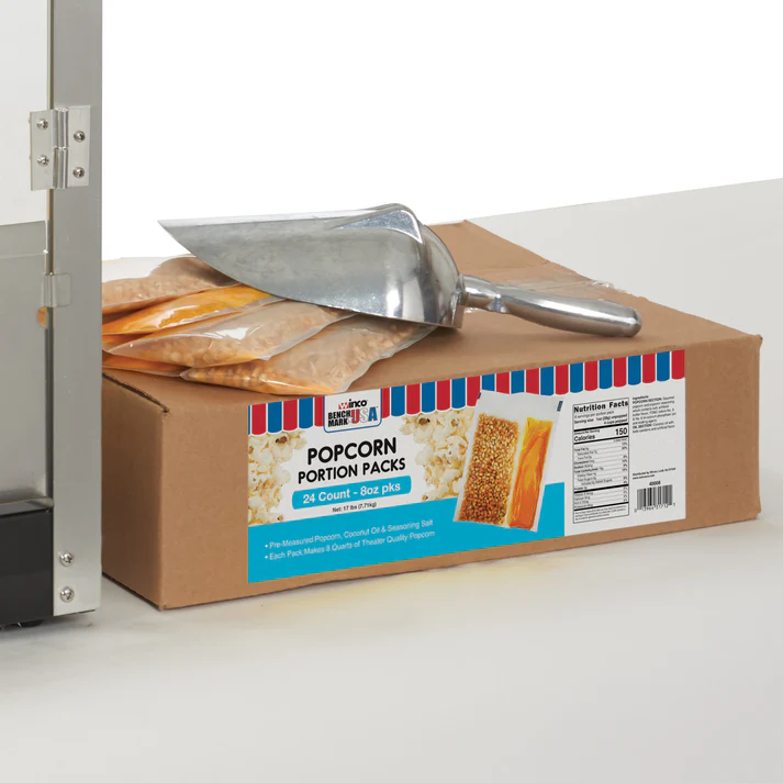 (4oz, 6oz, 8oz) Popcorn Portion Packs for Popcorn Machines 6/Pack you'll have perfect, theater-quality popcorn every time with these convenient packets of pre-measured popcorn, seasoning salt and coconut oil. No measuring. No mess. Just great popcorn!