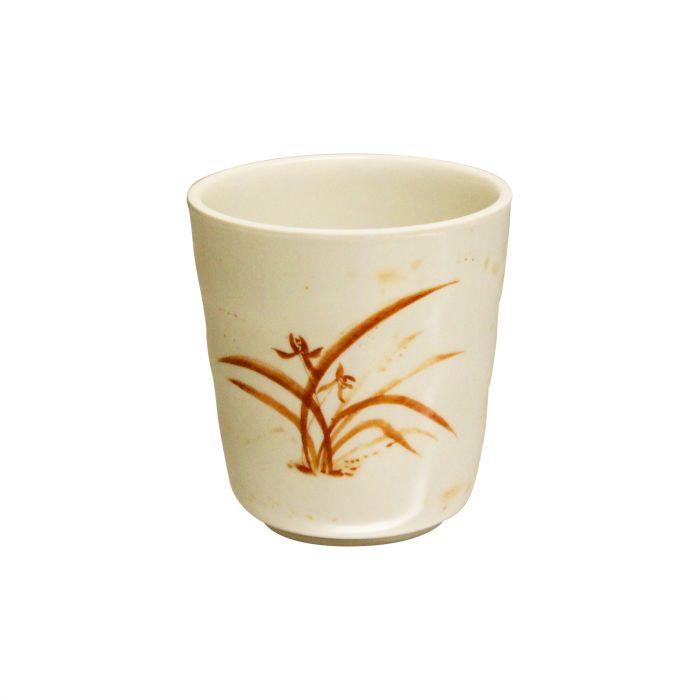 Thunder Group Mug 12/Pcs is perfect for serving milk tea, pu-erh and other green tea in Asia-themed restaurants. This stone-colored tea cup with orchid pattern will bring some friendly ambiance to your food presentation. Manufactured from a durable plastic material this dinnerware is extremely popular for its nearly unbreakable structure.