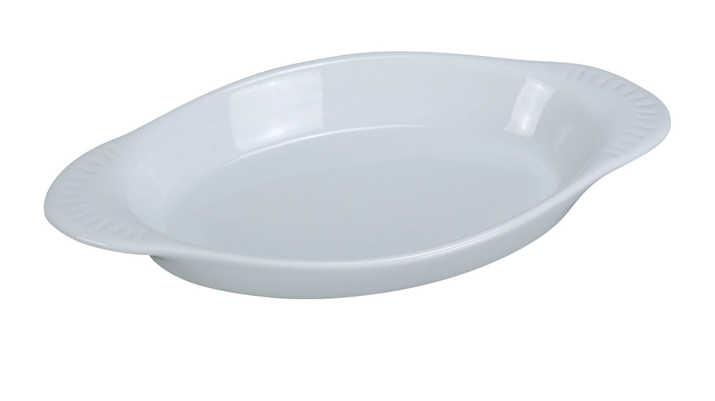 Yanco Welsh Rarebit Oval CO-15-P is a stylish and functional choice for oven-to-table service. Crafted from high-quality porcelain, this dish is perfect for baking and serving cheesy casseroles, dips, mac and cheese, scalloped potatoes, and more. Its sleek oval design enhances presentation, while the durable construction ensures long-lasting use. Designed for convenience, this dish is oven, microwave, and dishwasher safe, making it an essential addition to any restaurant, banquet hall, or catering setup.