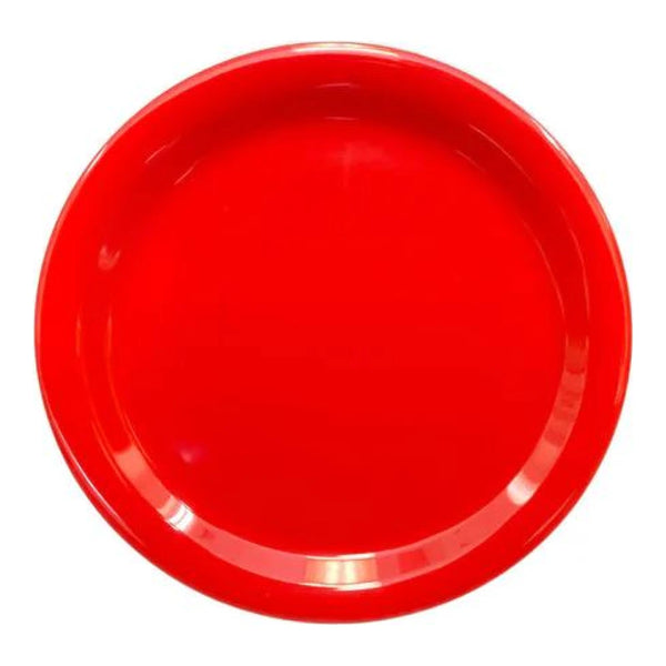 Thunder Group Narrow Rim Plate 12/Pcs embodies the look of ceramic tableware but is much more durable and affordable. This narrow rim round plate is of shatter resistant quality. It is constructed out of a heavy-duty commercial weight melamine, surpassing the restaurant and health safety standards. The plain design with a narrow rim and saturated pure red color make this melamine plate suitable for a variety of occasions and all kinds of establishments.