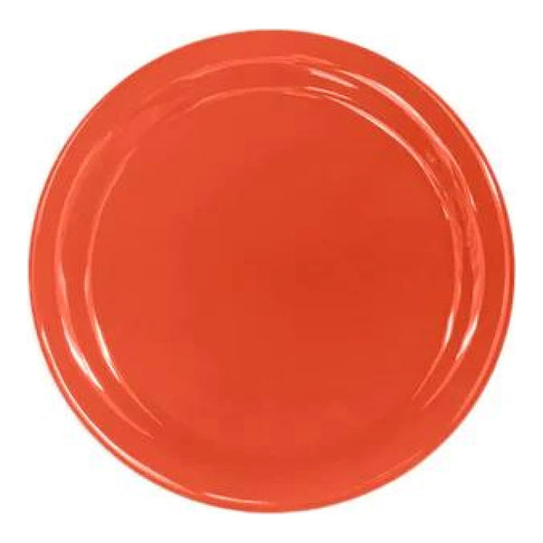 Thunder Group Narrow Rim Plate 12/Pcs embodies the look of ceramic tableware but is much more durable and affordable. This narrow rim round plate is of shatter resistant quality. It is constructed out of a heavy-duty commercial weight melamine, surpassing the restaurant and health safety standards. The plain design with a narrow rim and saturated orange color make this melamine plate suitable for a variety of occasions and all kinds of establishments.