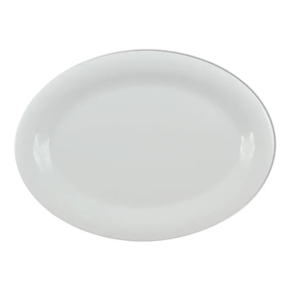 Thunder Group Platter 12/Pcs is a traditional-looking durable tableware. It is made of melamine, a popular material among professional food-services. Such white oval platter goes well with any interior design. There are 7 colors in the Western collection. This platter will help you serve different entrees, meats or bakery products. It is break and heat resistant, dishwasher safe. Non-toxic, NSF approved. Not for use in a microwave.