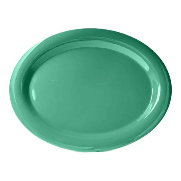Thunder Group Platter 6/Pcs is a traditional-looking durable tableware. It is made of melamine, a popular material among professional food-services. Such green oval platter goes well with any interior design. There are 7 colors in the Western collection. This platter will help you serve different entrees, meats or bakery products. It is break and heat resistant, dishwasher safe. Non-toxic, NSF approved. Not for use in a microwave.