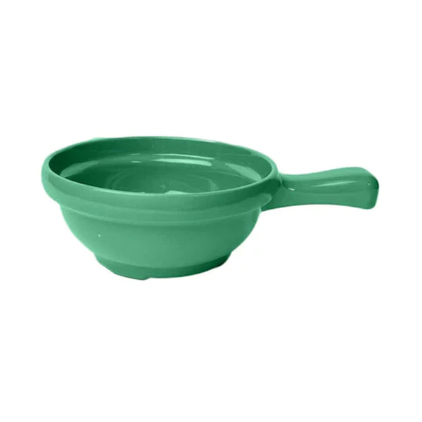 Thunder Group Soup Bowl With Handle 12/Pcs is made for soups, stews, and other liquids. It features a handle that provides a safe serving of hot foods. But you can serve cold liquids as well. Or even sliced fruit. The number of ways you can use this handy bowl is limited only by your imagination. This soup bowl makes it ideal for use in any outdoor catering event, high volume restaurant, or food-serving facility.