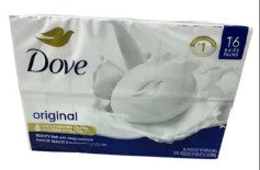 Dove Original Beauty Bar Soap 3.75 oz, 16-count pack, gentle moisturizing soap for daily skin care.