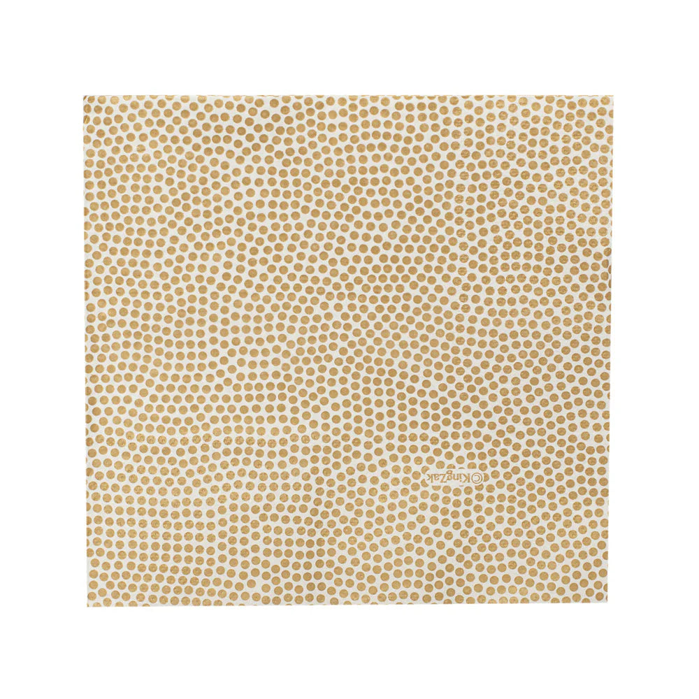 2-Ply Gold Dots Lunch Napkin – Elegant disposable napkins with gold polka dot design, perfect for weddings, birthdays, baby showers, and stylish party table settings.