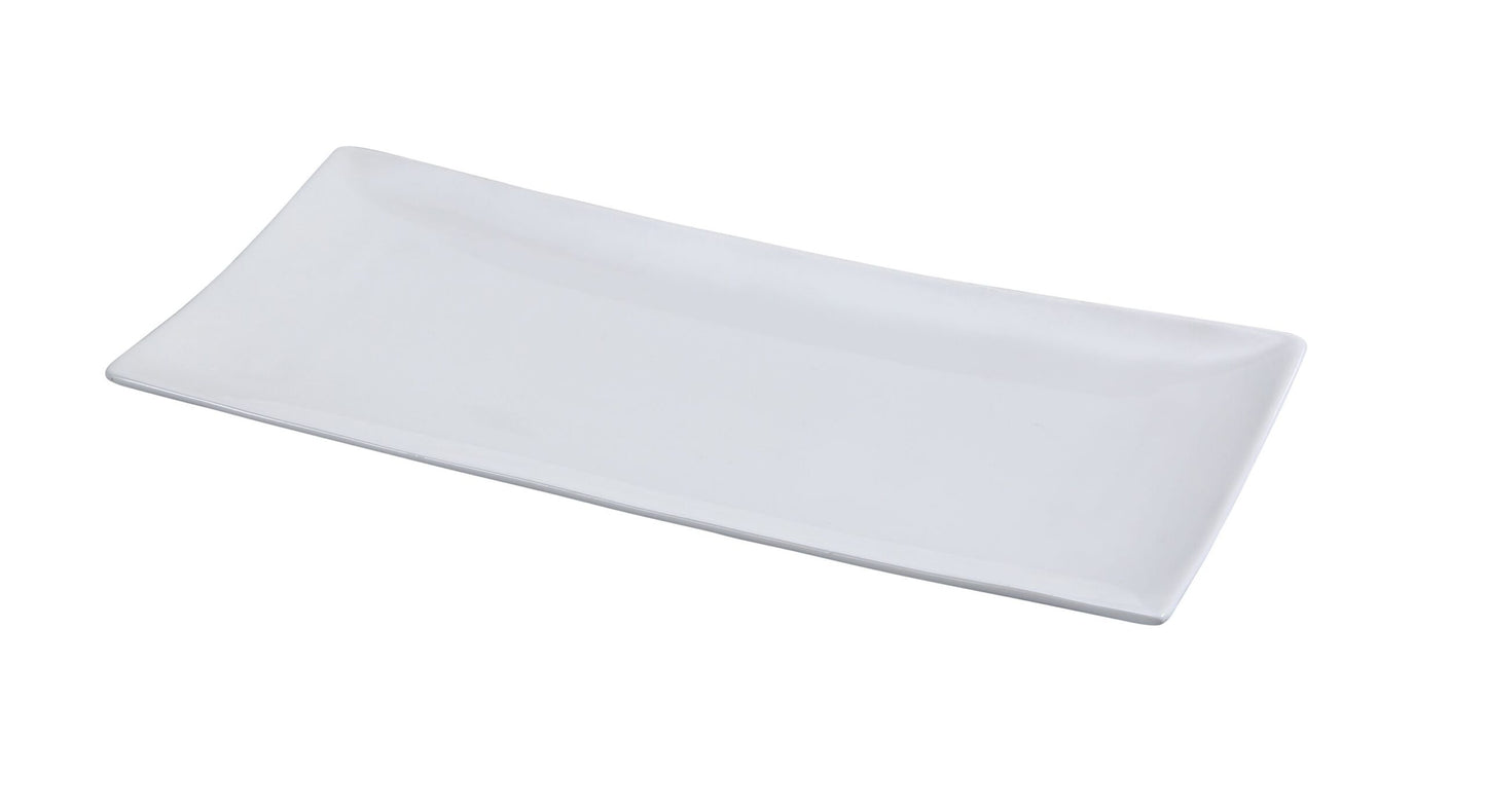 Yanco Rectangular Sushi Plate FU-210 is a stylish and functional addition to any dining setting. Crafted from high-quality bone white porcelain, this plate provides an elegant presentation for sushi, sashimi, and other delicacies. Its sleek rectangular shape enhances food presentation, making it ideal for restaurants, sushi bars, and banquet halls. Designed for convenience, it is dishwasher, oven, and microwave safe.