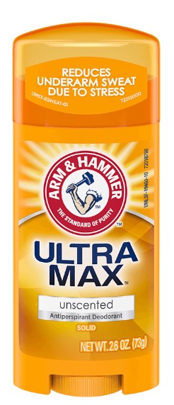 Arm & Hammer Ultra Max Solid Deodorant, Unscented, 2.6 oz