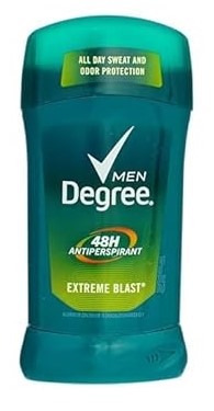 Degree Men Extreme Blast antiperspirant deodorant stick, 2.7 oz, with long-lasting sweat and odor protection and a bold fresh scent.