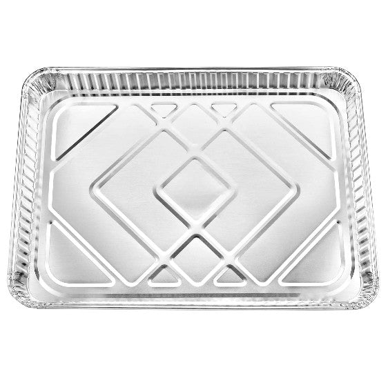 Half-size aluminum cookie sheet for baking. Heavy-duty, nonstick, and warp-resistant for even heat distribution. Ideal for cookies, pastries, roasting, and commercial or home kitchen use.