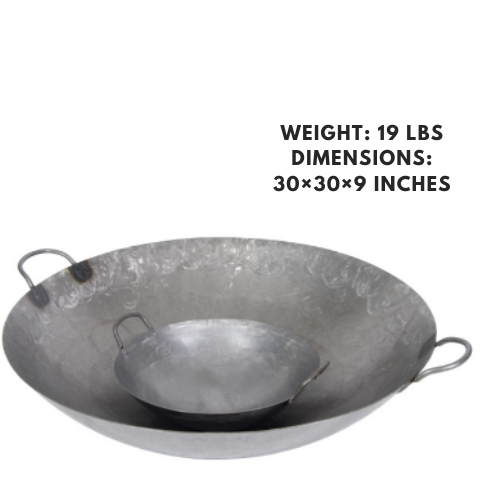 Carbon steel hand-hammered wok