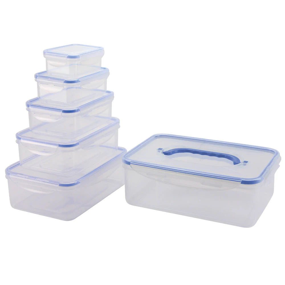 Heavy-duty nesting and locking containers for secure food storage. Stackable, durable, and leak-resistant. Ideal for restaurants, catering, and home kitchens.