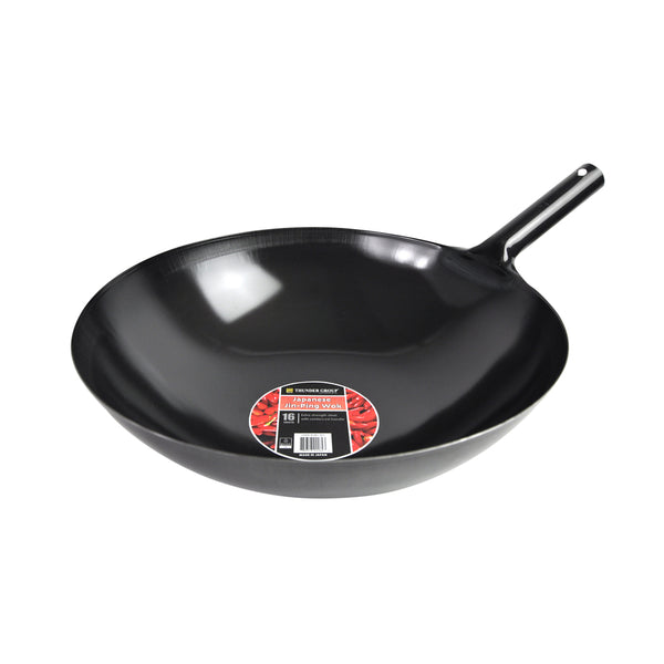 Thunder Group Japanese Jin-Ping Wok is engineered for chefs who demand performance and durability in high-heat cooking environments. With a 16-inch diameter and a single-piece construction, this wok is built using reinforced sandwiched welding, providing unmatched resilience and longevity. Made from extra-strength steel, it offers excellent heat distribution and retention—key for creating authentic stir-fries and other traditional Asian dishes.