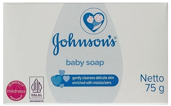 Johnson & Johnson Baby Soap – Regular, 75 g gentle cleansing soap for soft, smooth, and healthy baby skin
