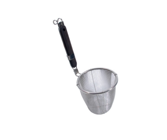 Wood handled noodle skimmer