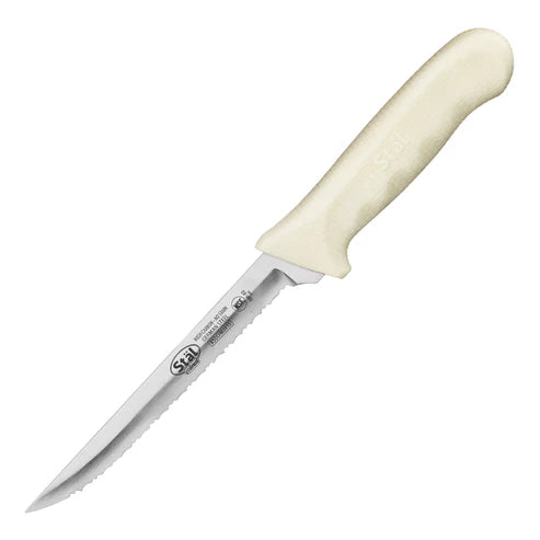 Winco KWP-63, 6" Wavy Edge, White PP Hdl, Utility Knife, EA
