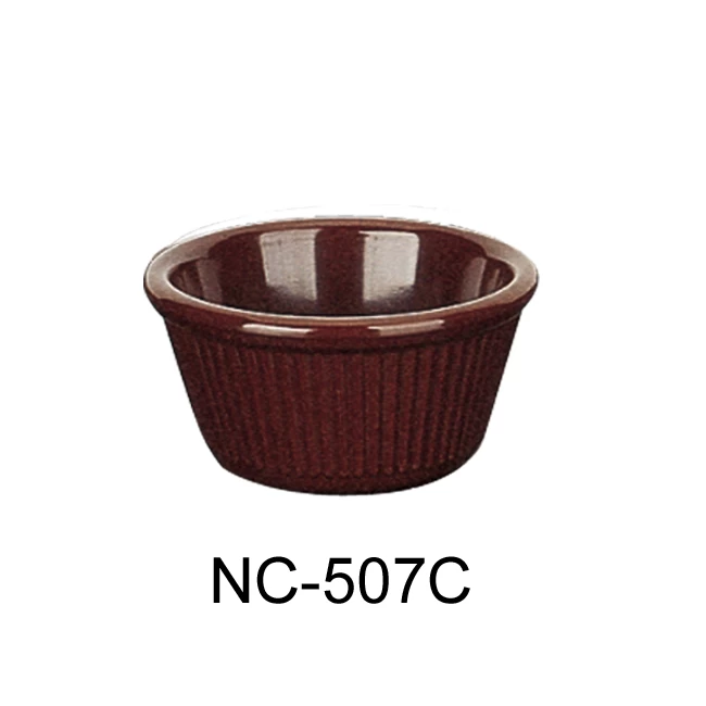 Yanco Fluted Ramekin NC-507C the perfect addition to your kitchen or dining setup. This round, fluted ramekin is designed to hold up to 1-1/2 oz. of your favorite culinary creations.This ramekin is compact yet spacious enough to accommodate your dishes with ease. Made of extra heavy-duty melamine, the Yanco NC-507C Nu-Classic Ramekin is built to withstand the rigors of everyday use. And, with its dishwasher-safe design, cleaning up after meals has never been easier.