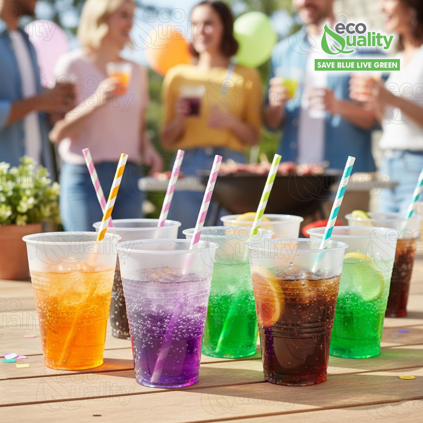 Translucent Plastic Cups - Disposable Cold Drink, Soda Cups, Party Cups, Drinking Cups for Home, Office, Events, Weddings, Parties