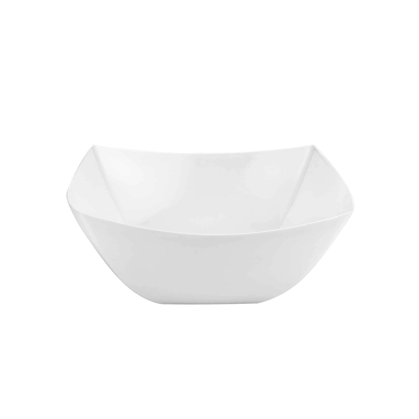 Elegant Fluted Square 18oz Bowl with stylish fluted edges, available in clear and pearl finishes, perfect for serving pasta, salads, soups, and desserts.