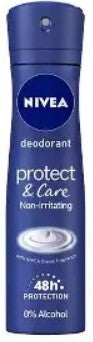 Nivea Deo Spray Women’s Protect & Care, 150 ml long-lasting deodorant spray for fresh, soft, and smooth underarms