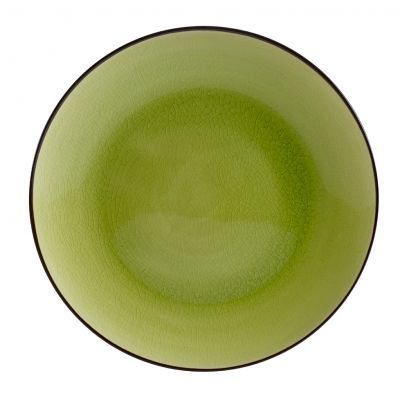 C.A.C. 12" Coupe Plate – Elegant golden green glazed porcelain plate, chip-resistant and perfect for upscale dining. Sold 12 per case. SKU: RSCAC-666-21-G.