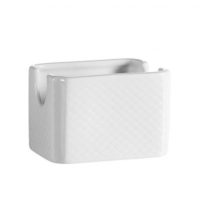 C.A.C. white porcelain sugar packet holder, ideal for restaurants and cafés. SKU: RSCAC-BST-HSP.