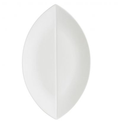 C.A.C. 11 1/2" Leaf Shape Flat Porcelain Platter – Durable and stylish serving dish for restaurants and catering. SKU: RSCAC-COL-V13.