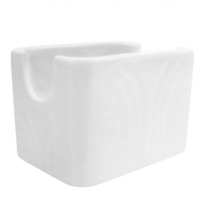 C.A.C. 3.5-inch white porcelain sugar packet holder – case of 48 – SKU RSCAC-CRO-HSP.