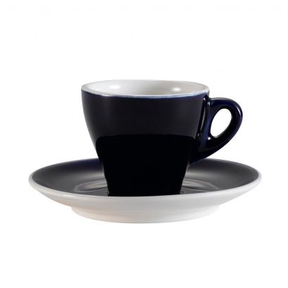 C.A.C. Cobalt Blue Cup & Saucer Set – 3.5 oz porcelain cup with matching 4 7/8" saucer in cobalt blue. Perfect for espresso. 48 sets per case. SKU: RSCAC-E-3-CBU.
