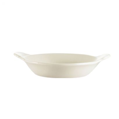 C.A.C. 24 oz Egg Dish – 16 1/8" oval white porcelain plate for large breakfast servings. Durable and chip-resistant. 12 per case. SKU: RSCAC-EGD-16.