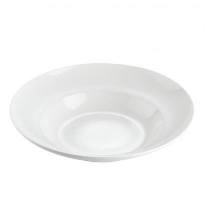 C.A.C. 12" Mediterranean Pasta Bowl with English Foot – 22oz, durable white porcelain, ideal for upscale dining. 12 per case. SKU: RSCAC-EVT-130.