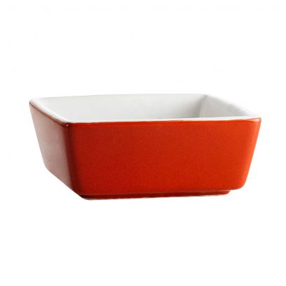 C.A.C. Square Bowl Red/White 5oz 3 1/2 Inches – SKU RSCAC-F-BW4-R/W