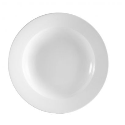 Pasta Bowl 18oz 10 1/2" (12/Case) – Versatile and stylish 10 1/2-inch pasta bowl with an 18oz capacity, ideal for serving pasta, salads, or main courses. Made from durable, high-quality porcelain perfect for restaurants, cafés, and catering use.