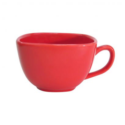 C.A.C. Square Cup Red 8 oz – Vibrant porcelain cup perfect for serving hot beverages. 36 per case. SKU: RSCAC-KSE-61-RED.