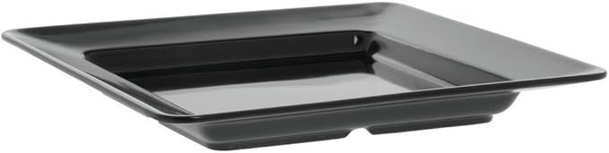 C.A.C. Square Plate Black 12" – Sleek porcelain plate perfect for entrées or presentations. 12 per case. SKU: RSCAC-KSE-12-BLK.