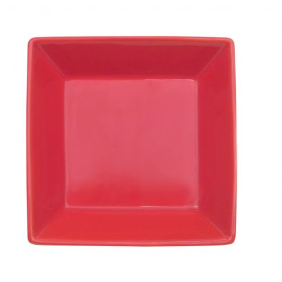 C.A.C. Square Bowl Red 42 oz – Vibrant porcelain bowl perfect for salads or entrées. 24 per case. SKU: RSCAC-KSE-42-RED.