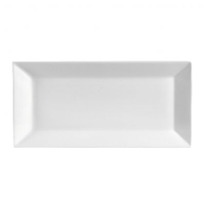 C.A.C. Long Rect. Platter 11.625" – Stylish porcelain platter ideal for appetizers or desserts. 12 per case. SKU: RSCAC-KC-11.625L.