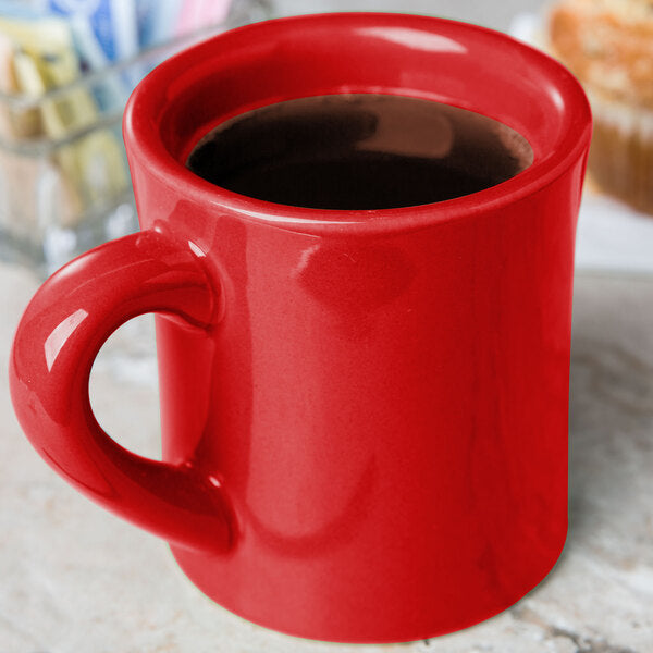 Cup Tall Red 7.5oz 3 1/4" (36/Case) – A vibrant tall red cup with a 7.5oz capacity, perfect for serving espresso, tea, or other hot beverages. Made from durable, high-quality material, ideal for restaurants, cafés, and catering operations.
